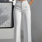 Pantalon femme habillé taille haute et jambe large