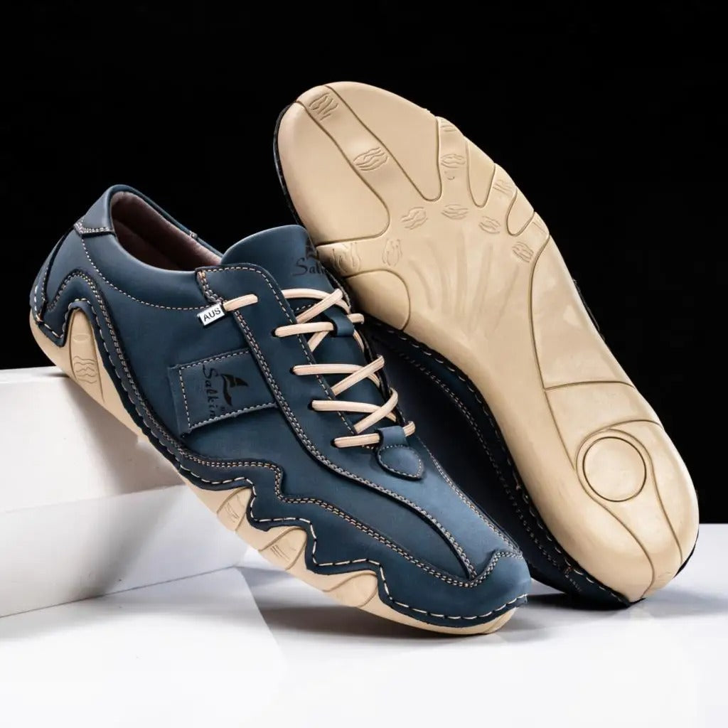 Sneakers Uomo Artigianali in Vera Pelle con Suola Ondulata