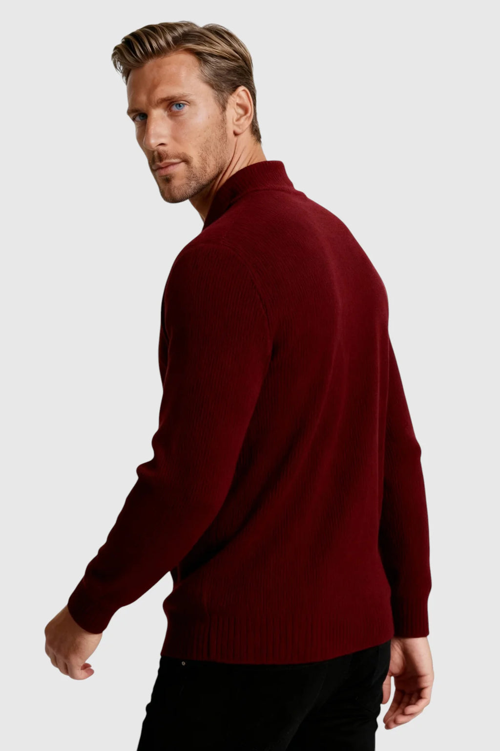 ANFINITE - Herre Half-Zip Striktrøje med Høj Krave