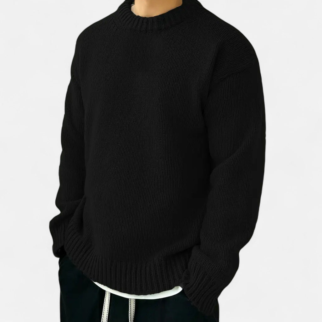 Pullover Uomo Tinta Unita con Girocollo Classico