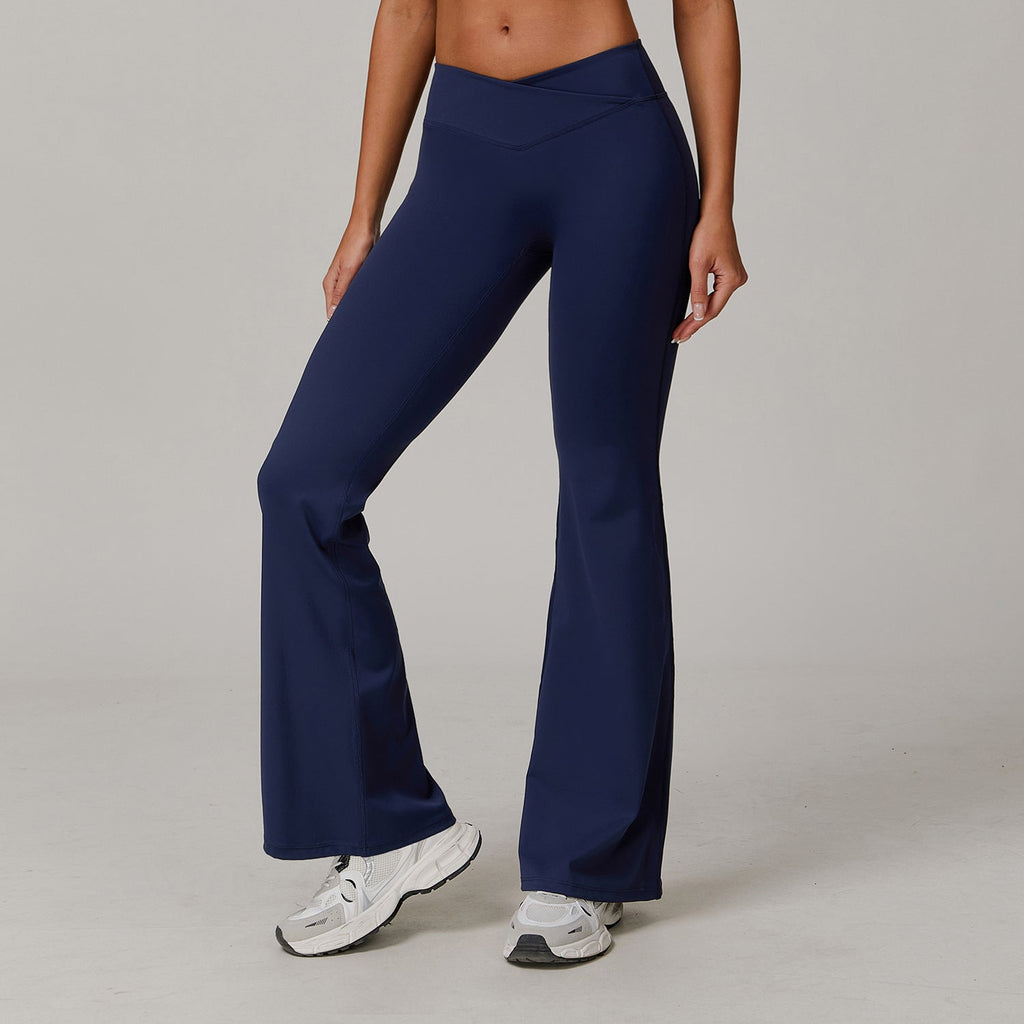 Pantaloni Yoga Donna a Zampa con Vita Incrociata – Comfort e Silhouette Modellante