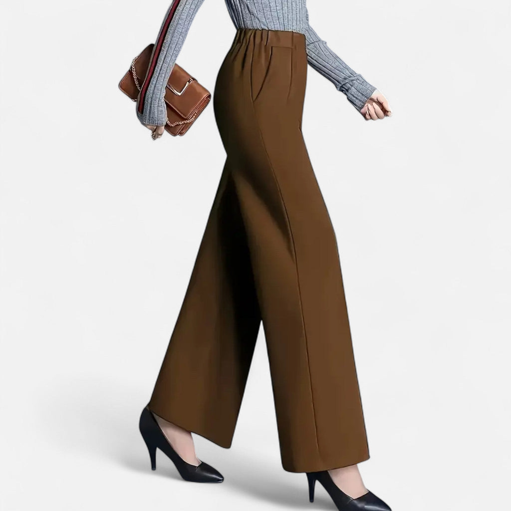 Pantalon femme taille haute et jambe droite – élégant, extensible et confortable