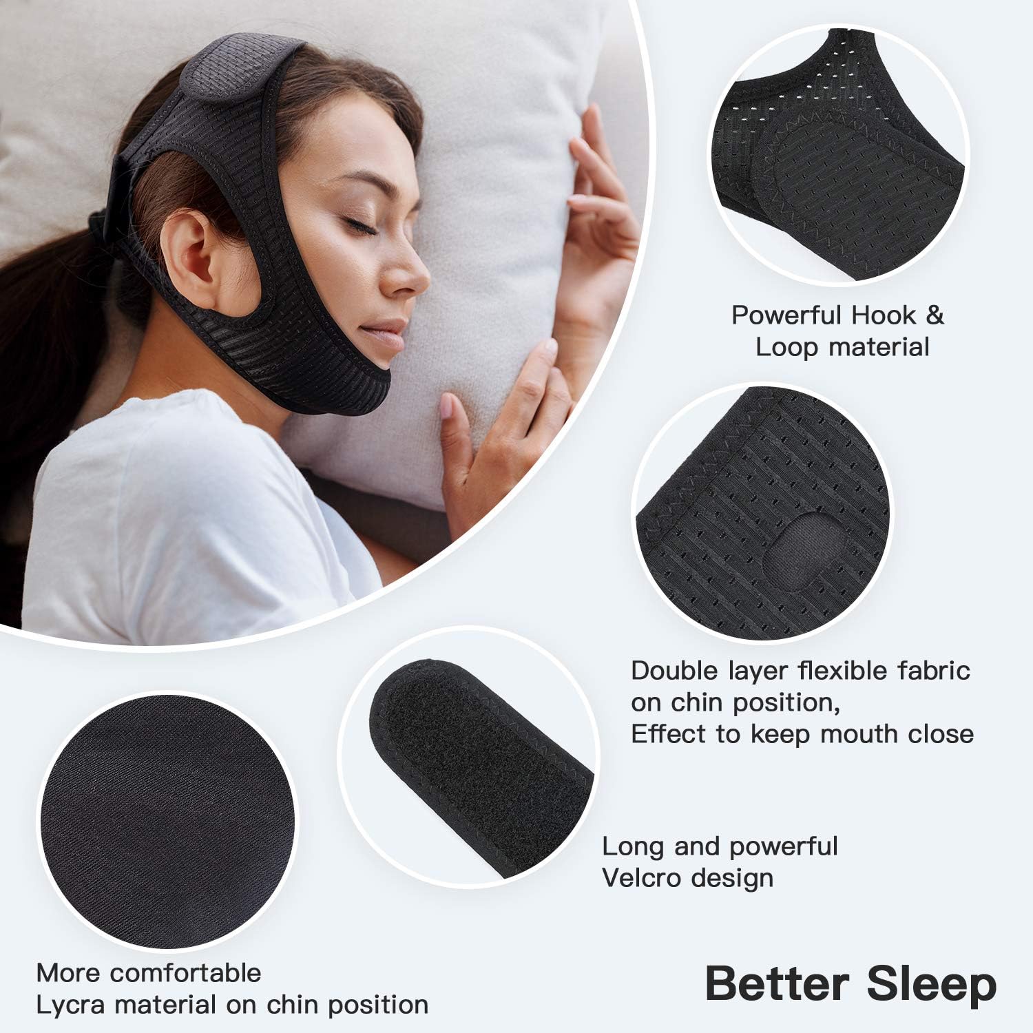 DreamQuiet Anti-Snorke Fascia | Supporto Confortevole per un Sonno Più Tranquillo