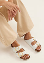 Sandali in Pelle con Grande Fibbia