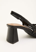 Slingback Pumps con Punta Affilata e Dettaglio Intrecciato