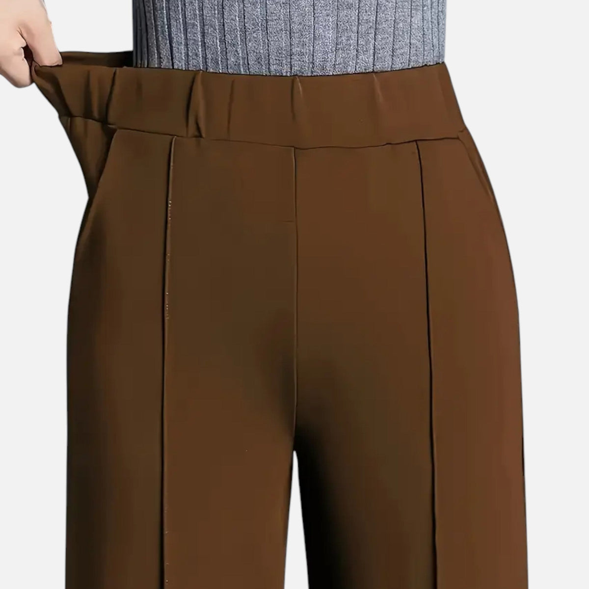 Pantalon femme taille haute et jambe droite – élégant, extensible et confortable