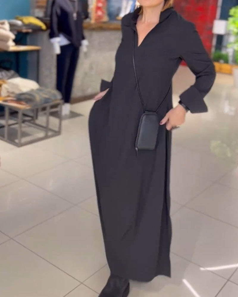 Vestito Lang Silhouette Larga Fessura Eleganza