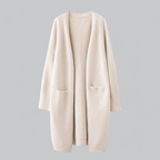 Cardigan long ouvert pour femme en maille - élégant et doux pour l’automne et l’hiver