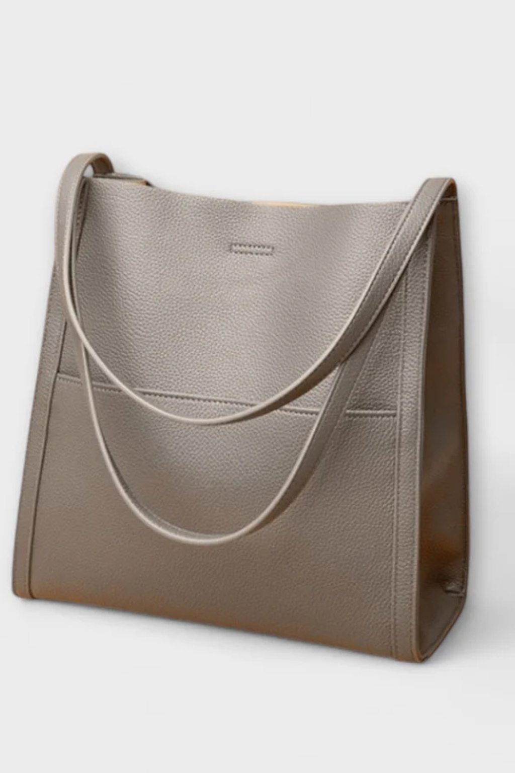 Struktureret Tote Taske med Frontlomme og Tekstureret Finish