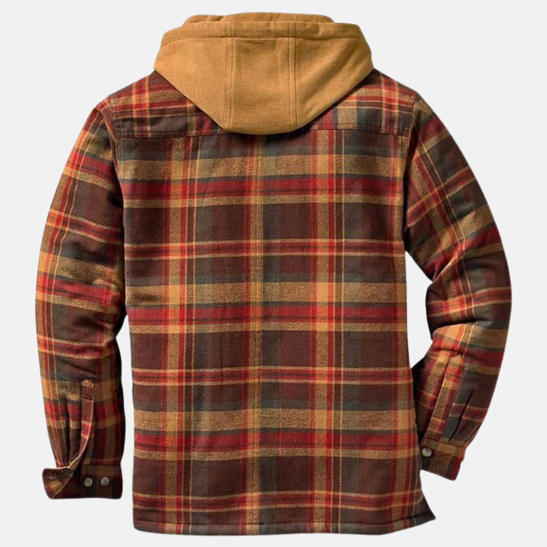 Giacca Camicia Uomo Trapuntata con Cappuccio e Stampa