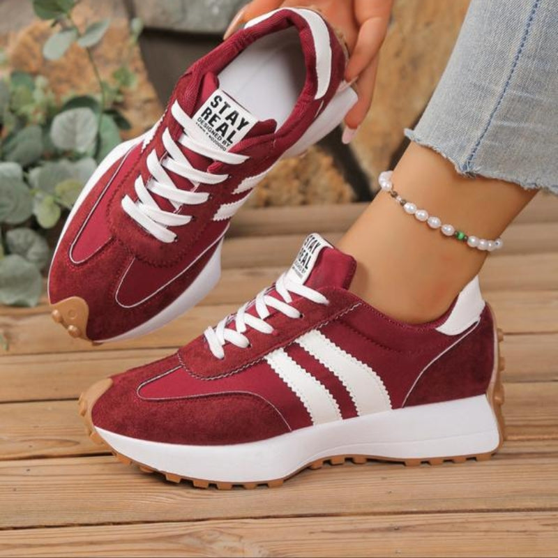 Zapatillas deportivas retro para mujer de ante con suela de plataforma