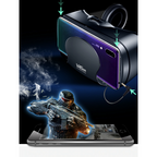 Intelligent VR-headset med indbyggede høretelefoner – Justerbare linser, bredt synsfelt & universel telefonkompatibilitet | Immersiv 3D-oplevelse til iPhone og Android