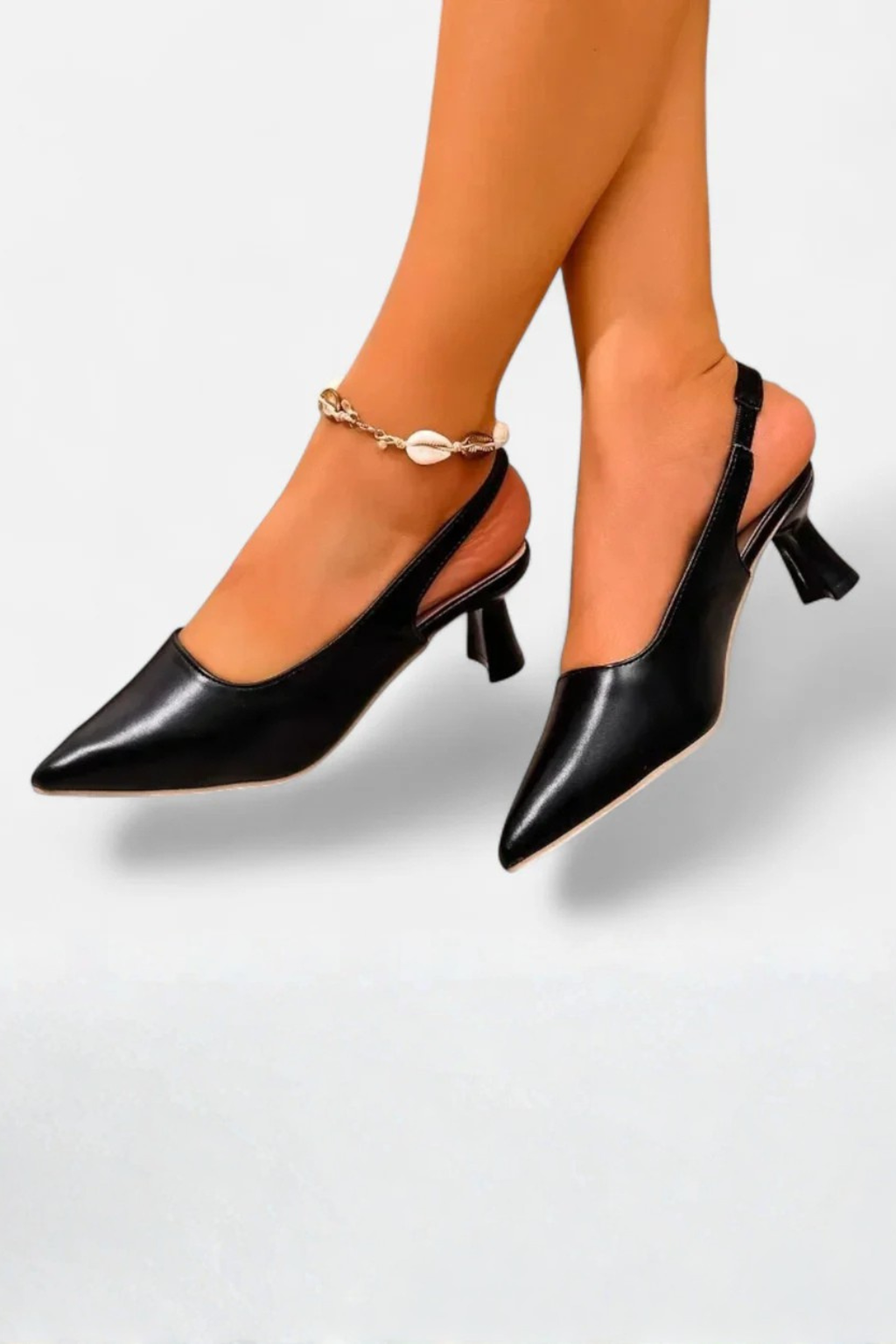Octavia Slingback Heels med Spids Tå og Kitten Hæl