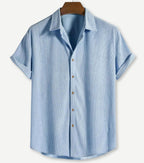Camisa de hombre de tejido waffle con botones