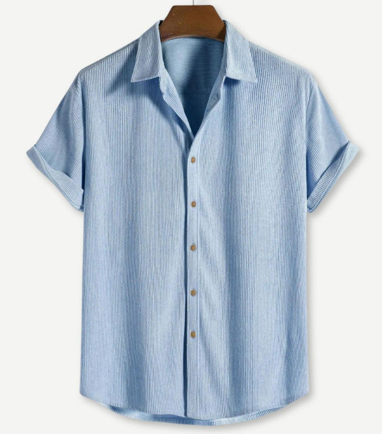 Camisa de hombre de tejido waffle con botones