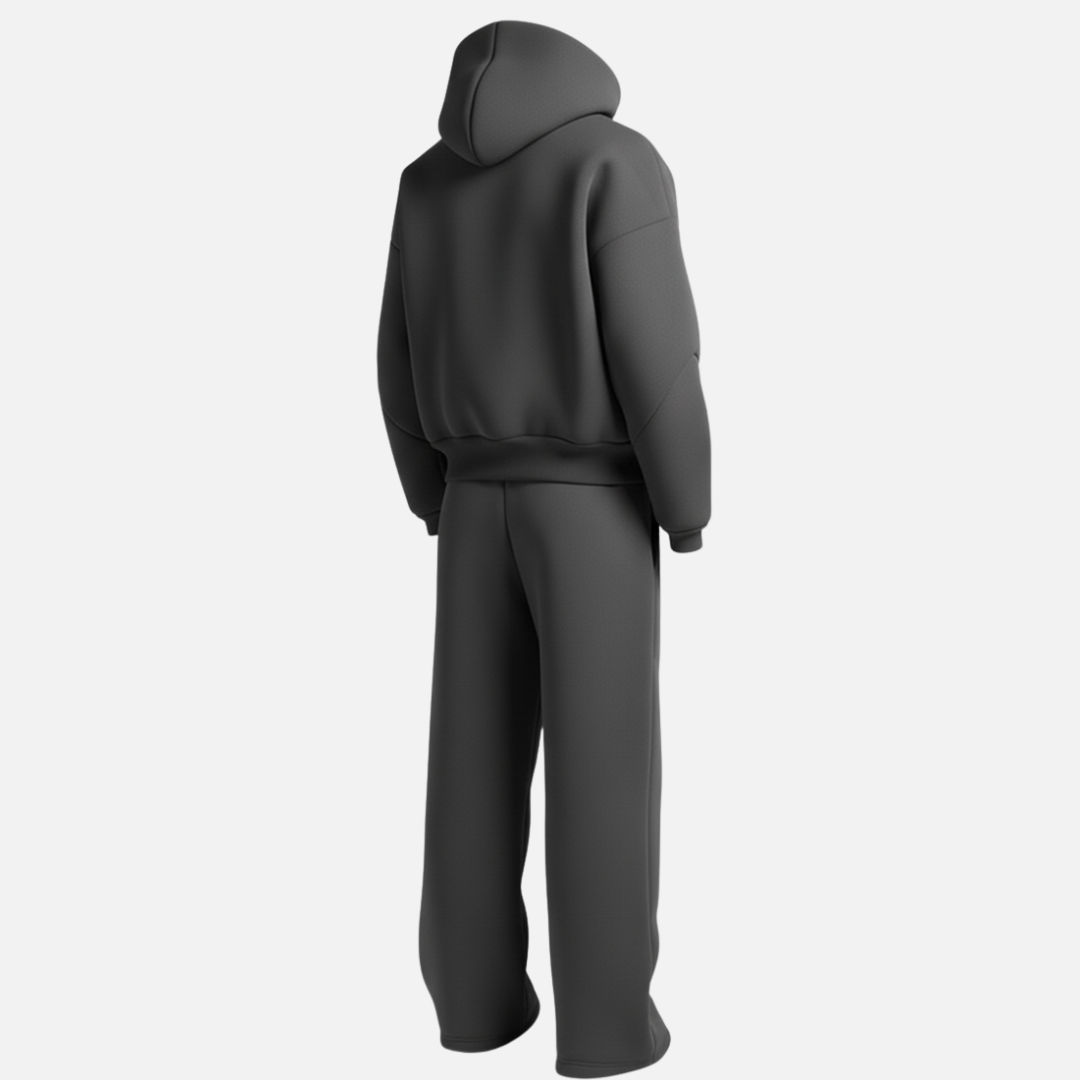 Conjunto oversize de dos piezas para hombre con sudadera con capucha y pantalones jogger - conjunto casual de estilo urbano