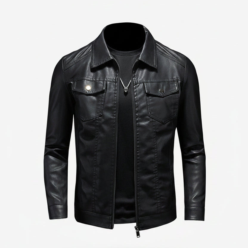 Giacca Uomo Vintage in Pelle dal Taglio Classico