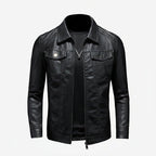 Veste homme vintage en cuir à la coupe classique