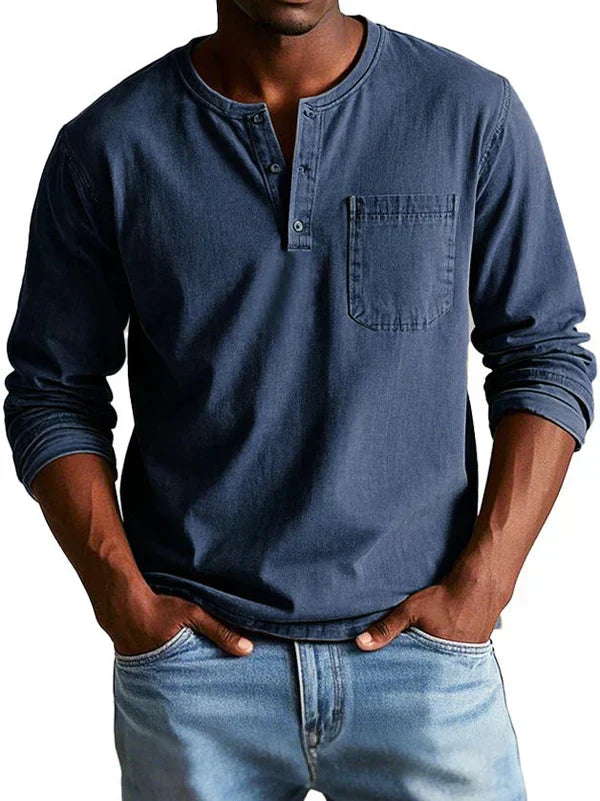 Maglia Henley Uomo a Maniche Lunghe ANFINITE