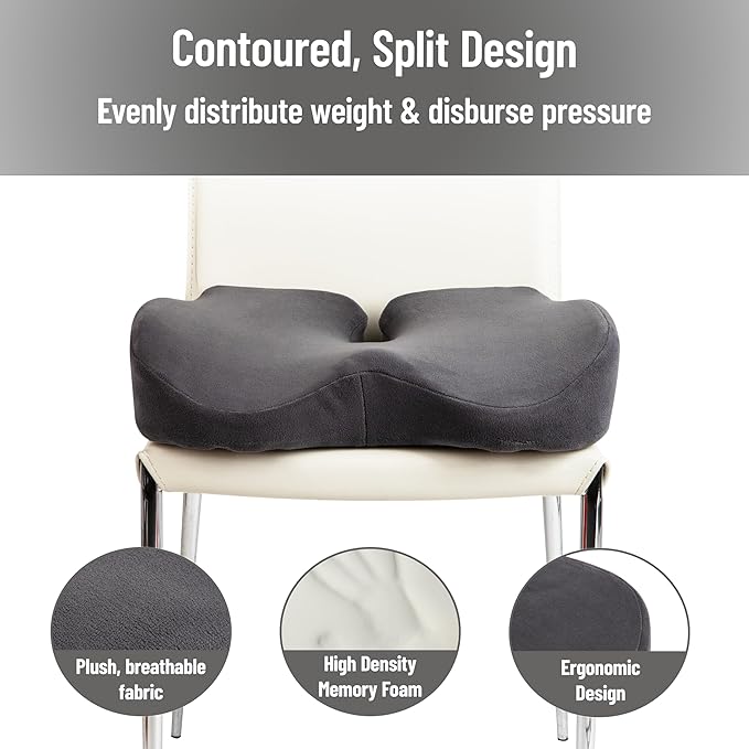 ANFINITE SeatRelief Memory Foam Cuscino per il Sostegno del Coccige
