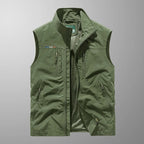 Gilet Uomo Smanicato con Zip, Collo Alto e Tasche