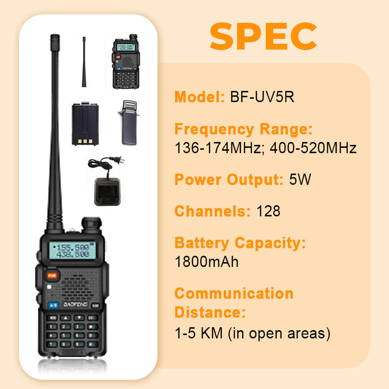 Walkie Talkie Dual Band Lang Rækkevidde
