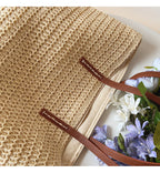 Elegante Borsa Riet con Manici in Pelle - SummerBreeze