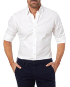 Camisa Oxford de algodón para hombre con cremallera oculta
