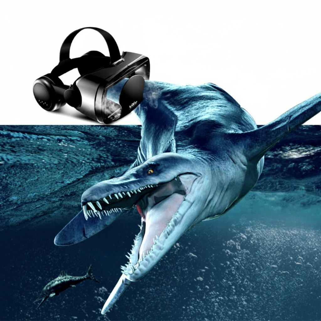 Cuffie VR intelligenti con auricolari integrati – Lenti regolabili, ampio campo visivo e compatibilità universale con telefoni | Esperienza immersiva in 3D per iPhone e Android