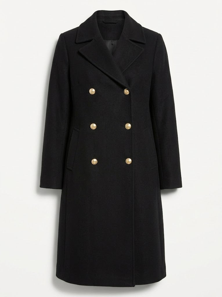 Cappotto Lungo Donna Doppiopetto con Revers