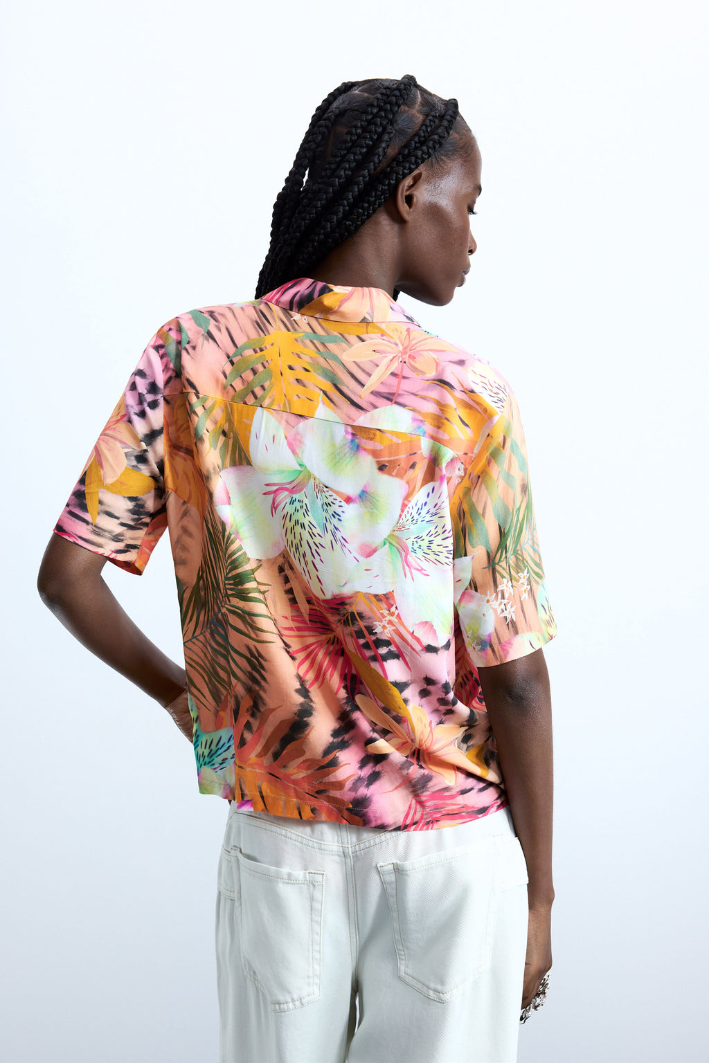 Blouse femme orange à manches courtes