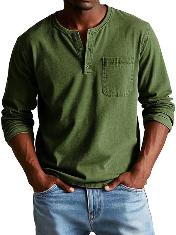 Maglia Henley Uomo a Maniche Lunghe ANFINITE