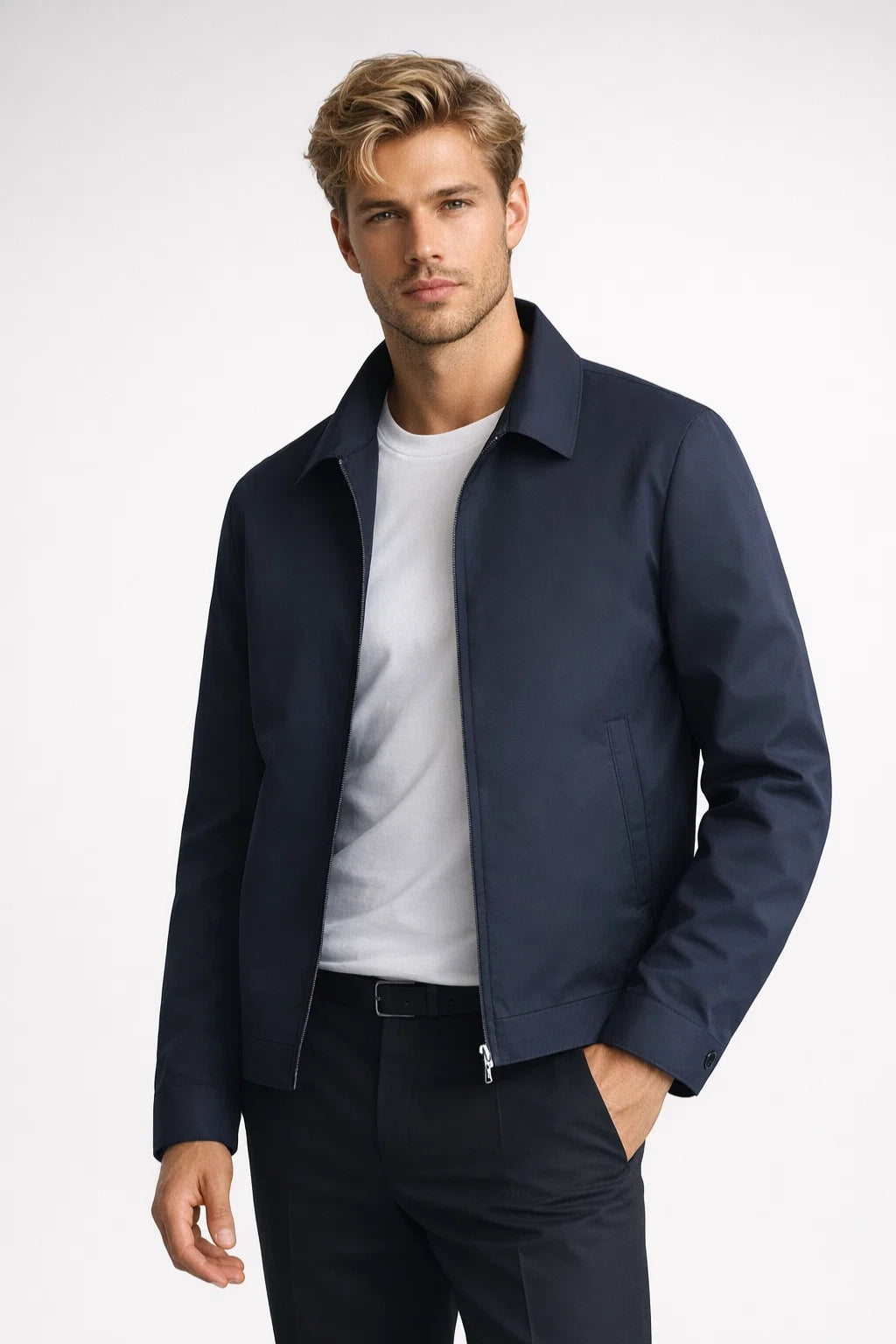 Veste homme cintrée à fermeture éclair - élégante et décontractée au design moderne