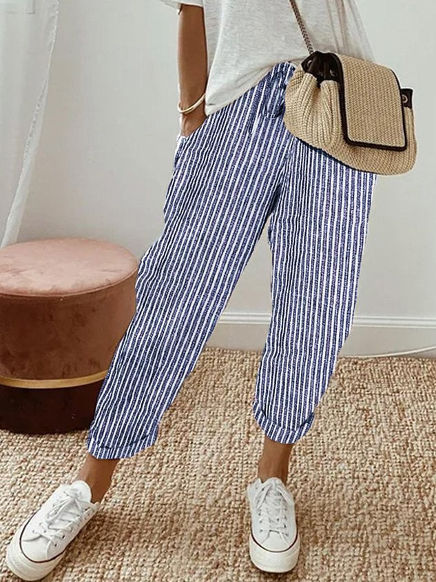Pantalon femme décontracté chic en lin ANFINITE
