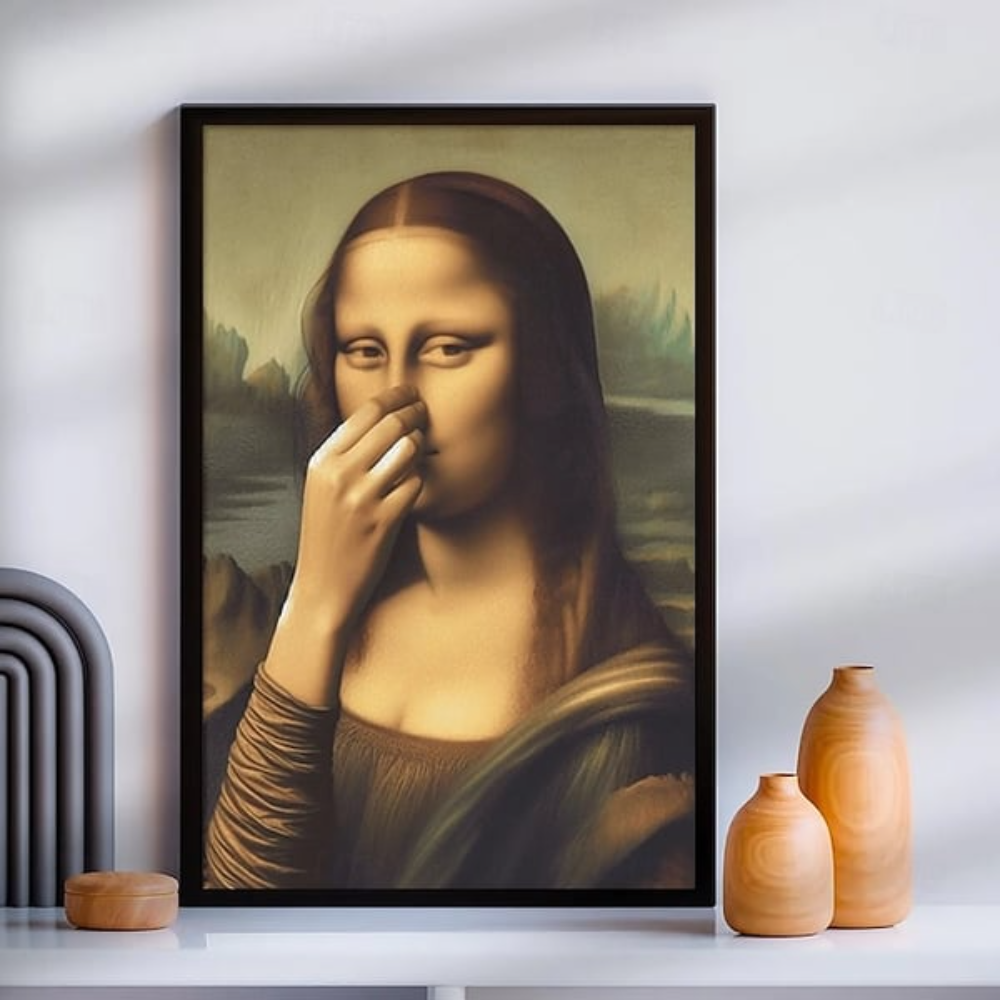 ANFINITE BathroomDecor™ Stampa su Tela Umoristica della Mona Lisa