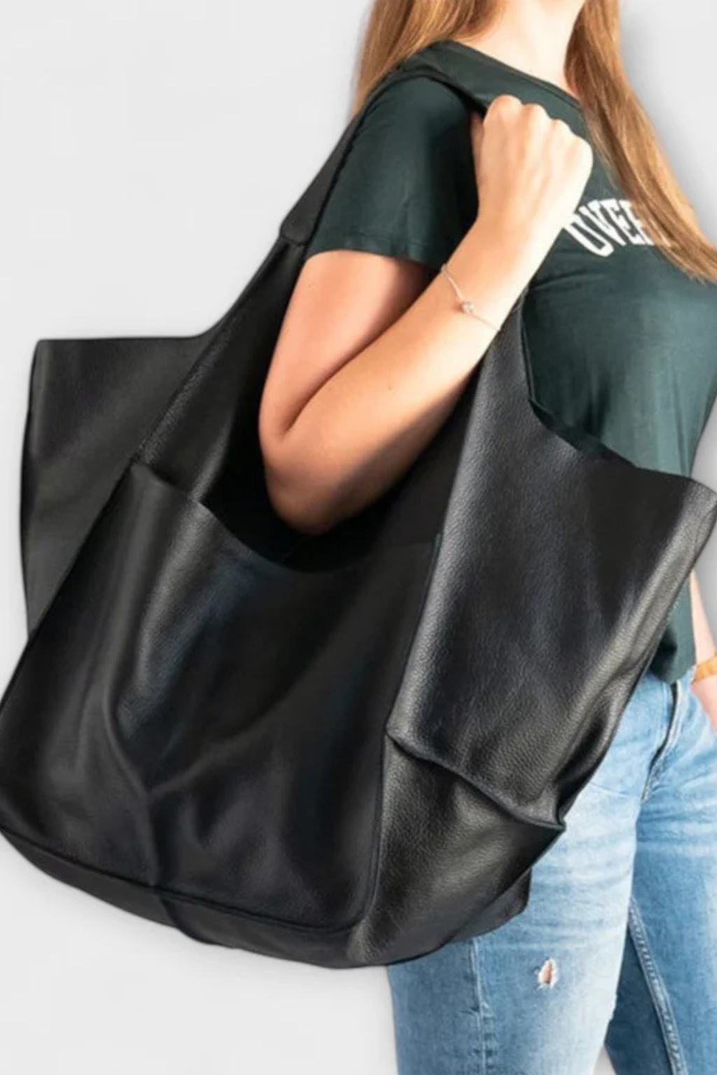 Blød Hverdags Tote med Rummeligt Design og Enkel Stil