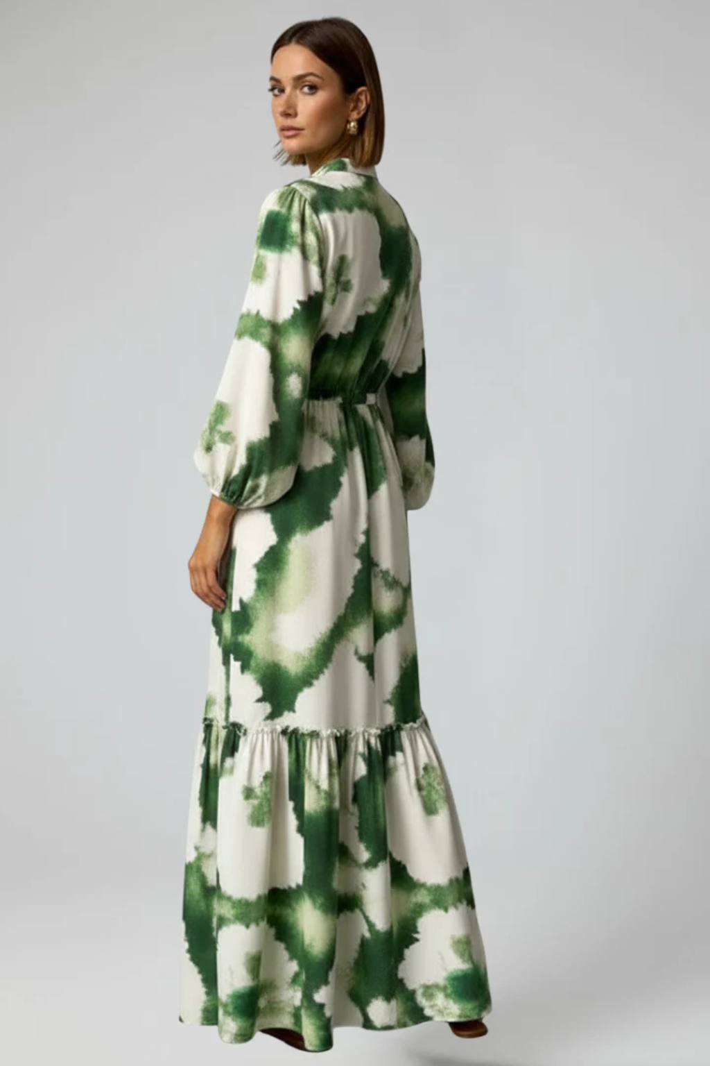 Abito Flowy – Silhouette Stampata con Effetto Sovrapposto