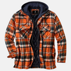 Giacca Camicia Uomo Trapuntata con Cappuccio e Stampa