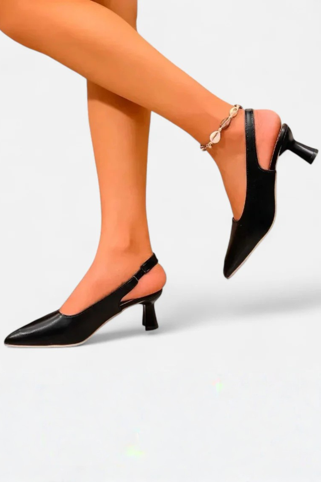 Octavia Slingback Heels med Spids Tå og Kitten Hæl