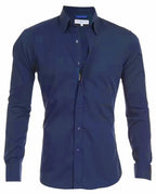 Camisa Oxford de algodón para hombre con cremallera oculta
