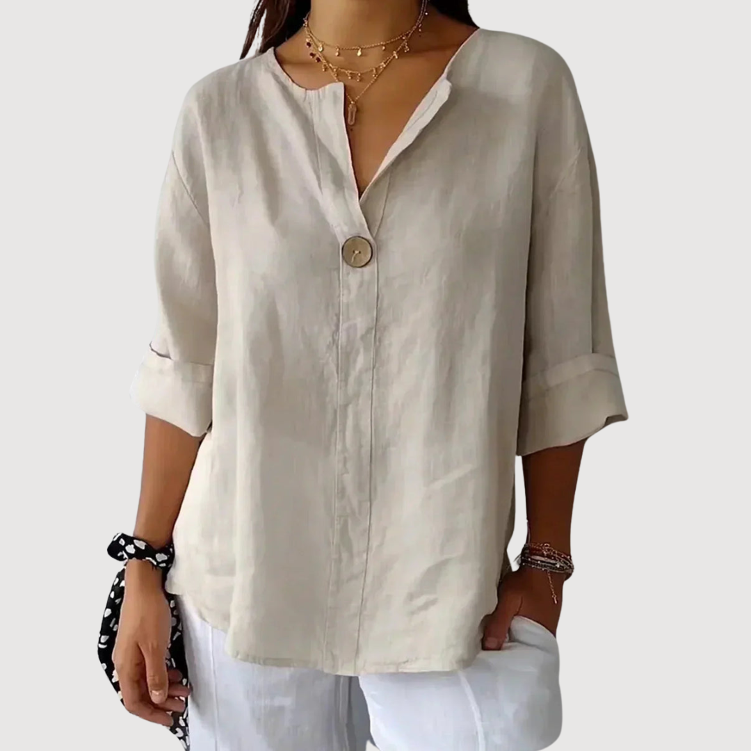 Bluse V-Hals Silhuet Elegant Komfort