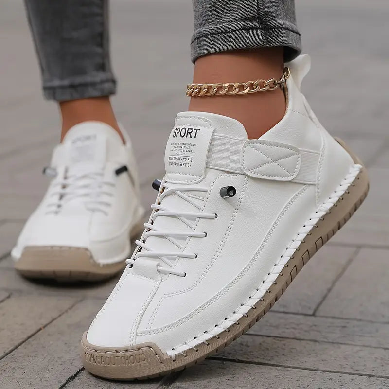 Baskets orthopédiques pour femme en cuir - chaussures confortables et légères avec soutien pour la marche