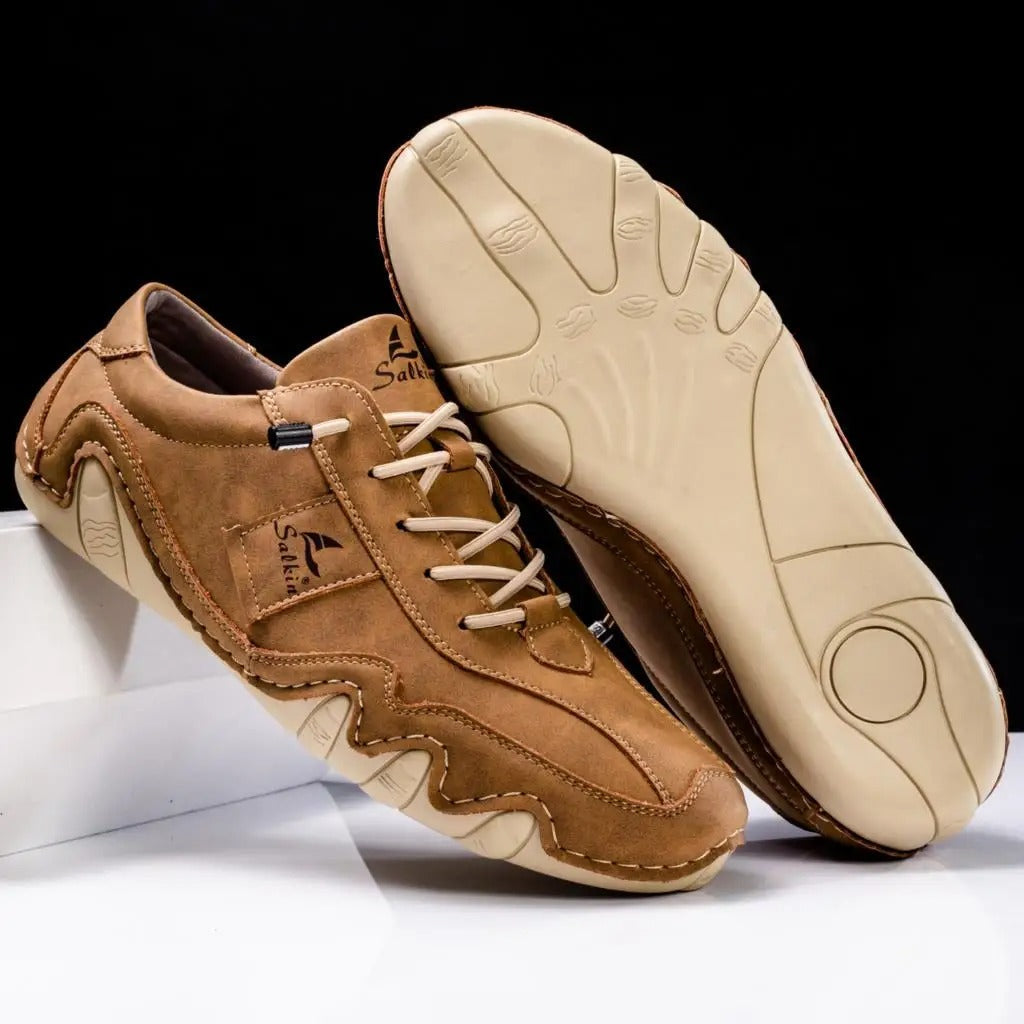 Sneakers Uomo Artigianali in Vera Pelle con Suola Ondulata
