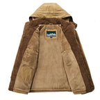 Parka de invierno para hombre con forro polar - Chaqueta cálida con capucha y múltiples bolsillos