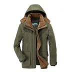 Parka de invierno para hombre con forro polar - Chaqueta cálida con capucha y múltiples bolsillos