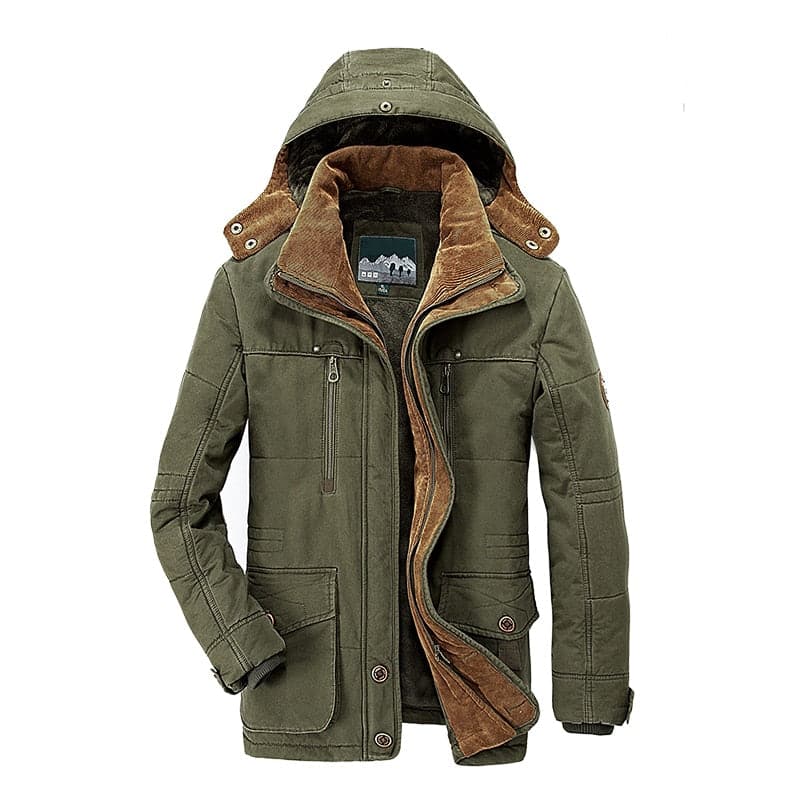 Parka d’hiver pour homme avec doublure polaire - Veste chaude à capuche et poches multiples