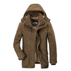Parka de invierno para hombre con forro polar - Chaqueta cálida con capucha y múltiples bolsillos