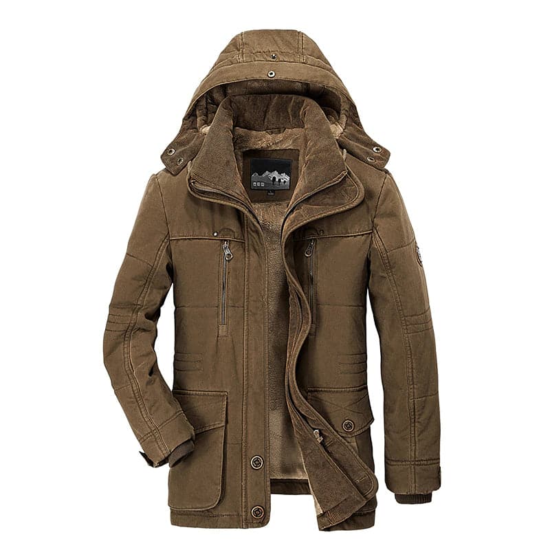 Parka d’hiver pour homme avec doublure polaire - Veste chaude à capuche et poches multiples