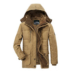 Parka de invierno para hombre con forro polar - Chaqueta cálida con capucha y múltiples bolsillos