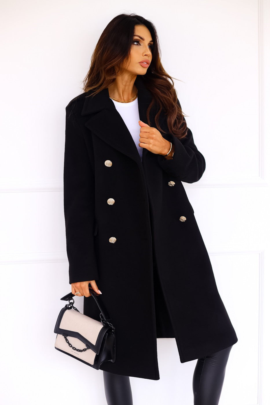 ANFINITE | Kvinders Vinter Uldfrakke – Elegant Dobbeltknap Trench Stil